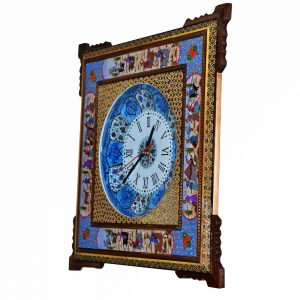 Handmade Wall Clock, Minakari & Khatam-kari, Royal Hunt Design 7