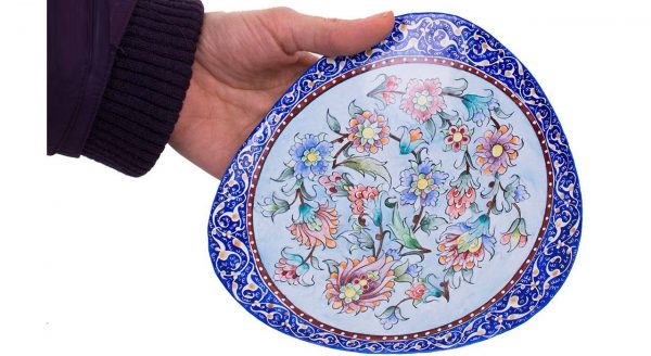 Mina-kari Persian Enamel Plate, Mariana Design 3