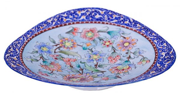 Mina-kari Persian Enamel Plate, Mariana Design 7