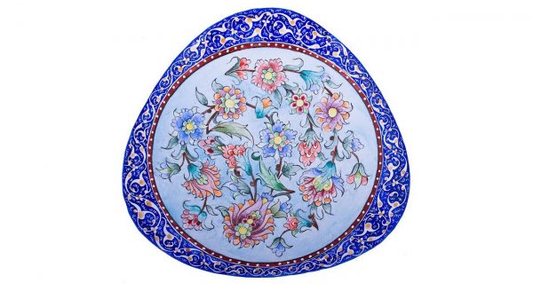 Mina-kari Persian Enamel Plate, Mariana Design 4