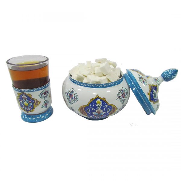 Persian Enamel Tea Cup Set, 8 Pieces 5