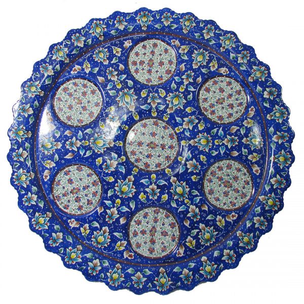 Persian Enamel Tea Cup Set, 8 Pieces (Blue) 5