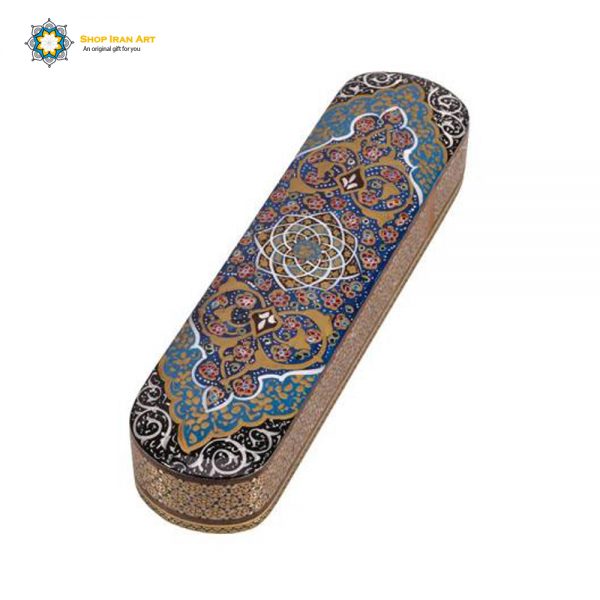 Persian Marquetry Khatam Kari Jewelry Box, Solar Design 3