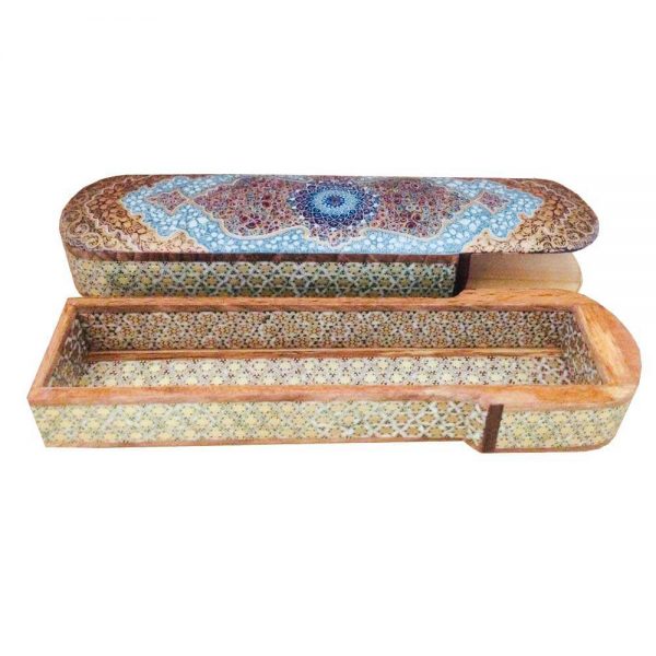 Persian Marquetry Khatam Kari Jewelry Box, Solar Design 4