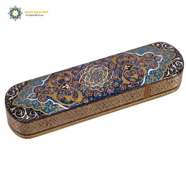 Persian Marquetry Khatam Kari Jewelry Box, Solar Design 4