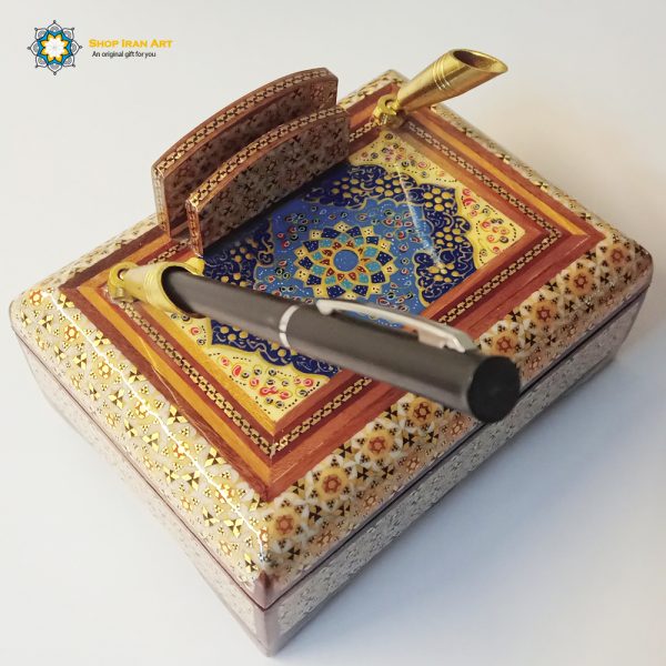 Persian Marquetry Khatam Kari Pen Holder, Spring Design