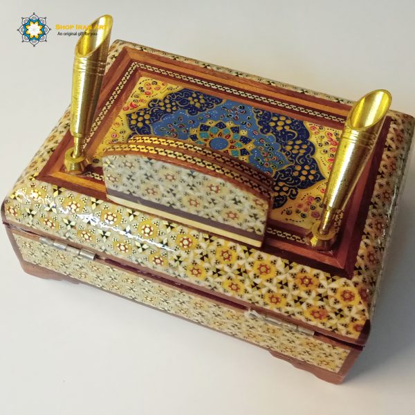 Persian Marquetry Khatam Kari Pen Holder, Spring Design