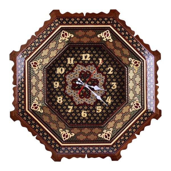 Persian Marquetry Khatam Kari  Wall Clock, Dynasty Design 2