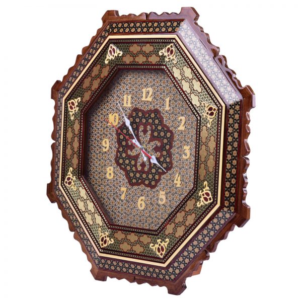 Persian Marquetry Khatam Kari  Wall Clock, PRO Dynasty Design 4