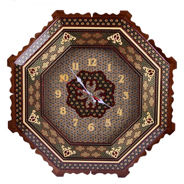 Persian Marquetry Khatam Kari  Wall Clock, PRO Dynasty Design 3