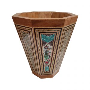 Persian Marquetry Tissue Box and Trash Bin Set, Spring Design 6