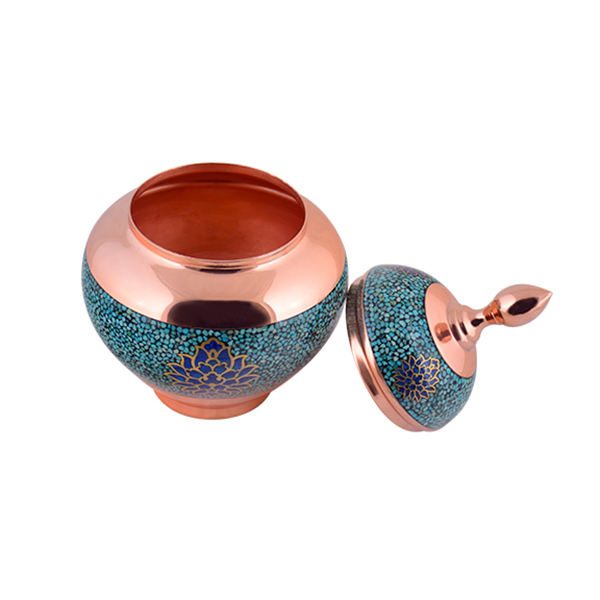 Persian Turquoise Candy Dish, Lotus Design 5