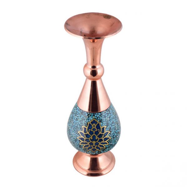 Persian Turquoise Flower Vase, Lotus Design 4