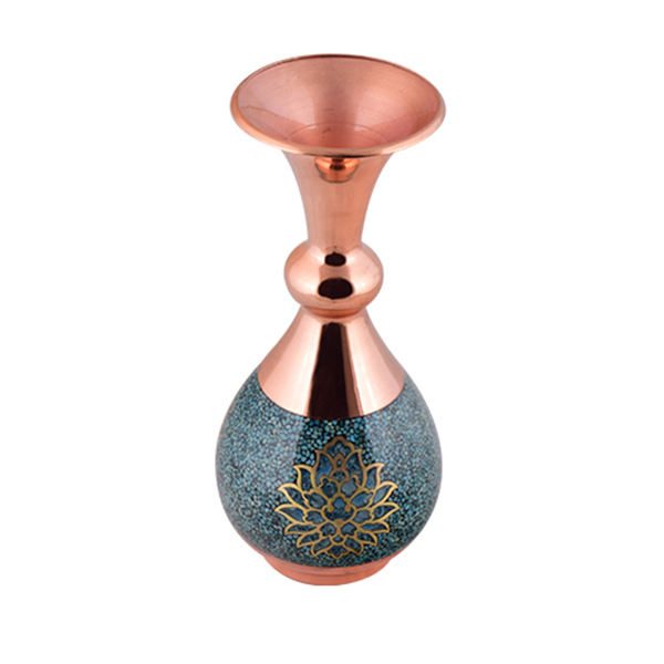 Persian Turquoise Flower Vase, Small Lotus Design 5