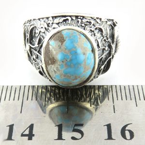 Silver Turquoise Ring, Free Deer Design 11