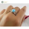 Silver Turquoise Ring, Lover Heart Design 1