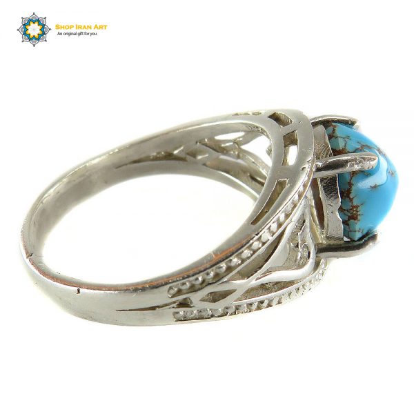Silver Turquoise Ring, Lover Heart Design 7
