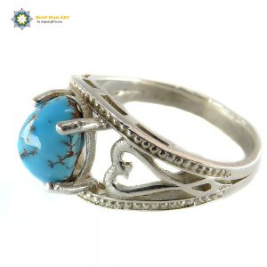Silver Turquoise Ring, Lover Heart Design 14