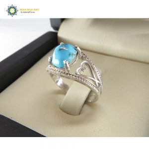 Silver Turquoise Ring, Lover Heart Design 10