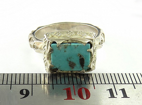 Silver Turquoise Ring, Magnificent Design (with brilliant) 9