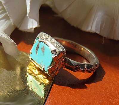 Silver Turquoise Ring, Magnificent Design 3