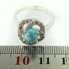 Silver Turquoise Ring, Rose Design 2