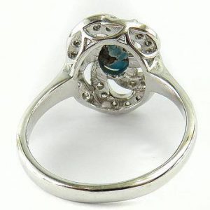 Silver Turquoise Ring, Rose Design 11