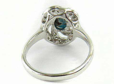 Silver Turquoise Ring, Rose Design 5