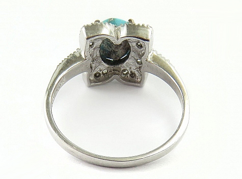 Silver Turquoise Ring, Star Design 4