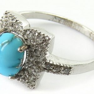 Silver Turquoise Ring, Star Design 13