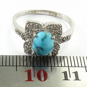 Silver Turquoise Ring, Star Design 16
