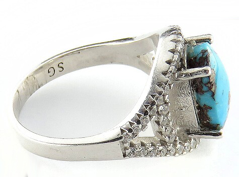 Silver Turquoise Ring, Valentin Design 5