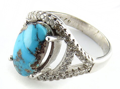 Silver Turquoise Ring, Valentin Design 6