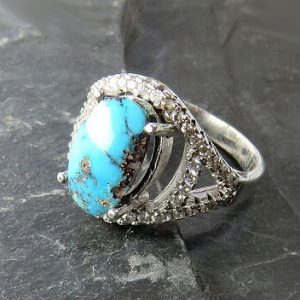 Silver Turquoise Ring, Valentin Design 14