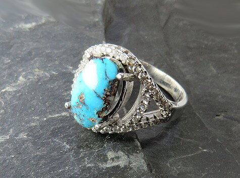Silver Turquoise Ring, Valentin Design 7