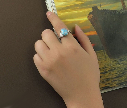 Silver Turquoise Ring, Viva Design 3