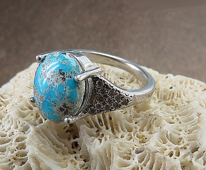 Silver Turquoise Ring, Viva Design 4