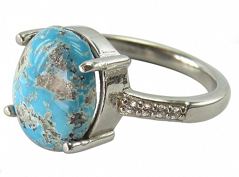 Silver Turquoise Ring, Viva Design 5