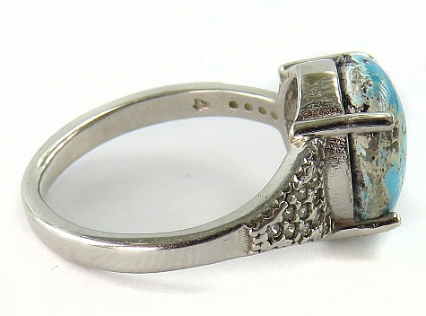 Silver Turquoise Ring, Viva Design 6