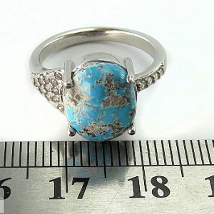 Silver Turquoise Ring, Viva Design 14