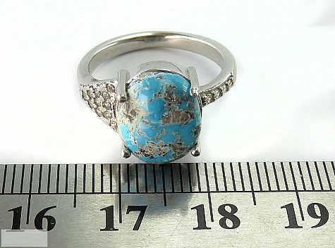 Silver Turquoise Ring, Viva Design 8