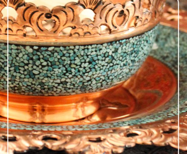 Turquoise Classy Bowl and Plate, Spring Design 8