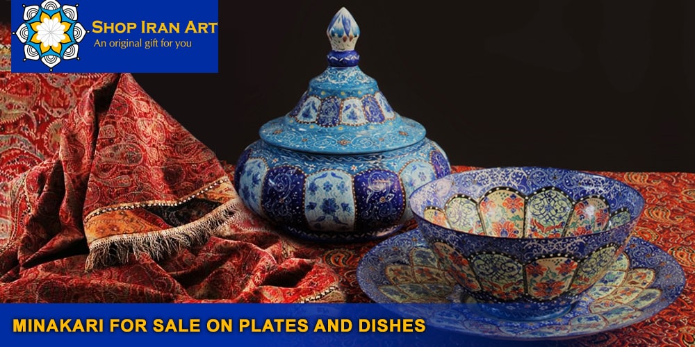 Minakari for sale on plates and dishes