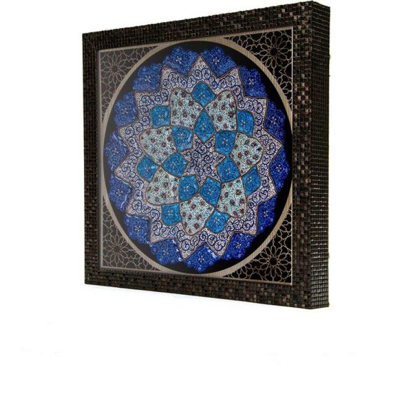 Minakari Persian Enamel Wall Plate, Royal Design 5