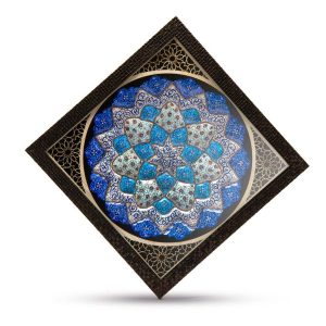 Minakari Persian Enamel Wall Plate, Royal Design 13