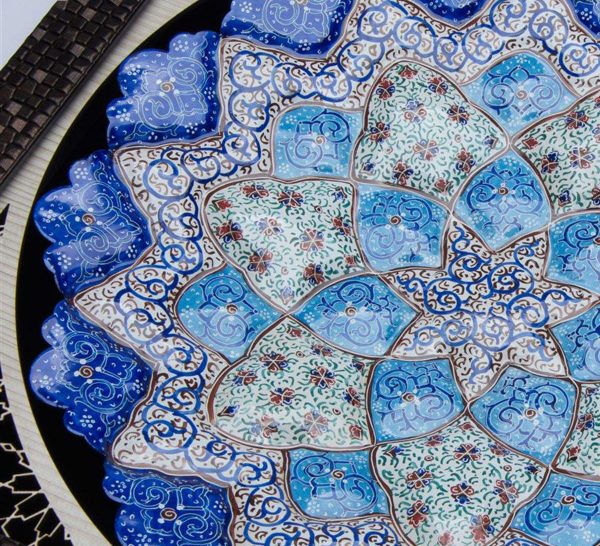 Minakari Persian Enamel Wall Plate, Royal Design 3