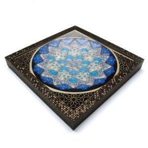 Minakari Persian Enamel Wall Plate, Royal Design 14