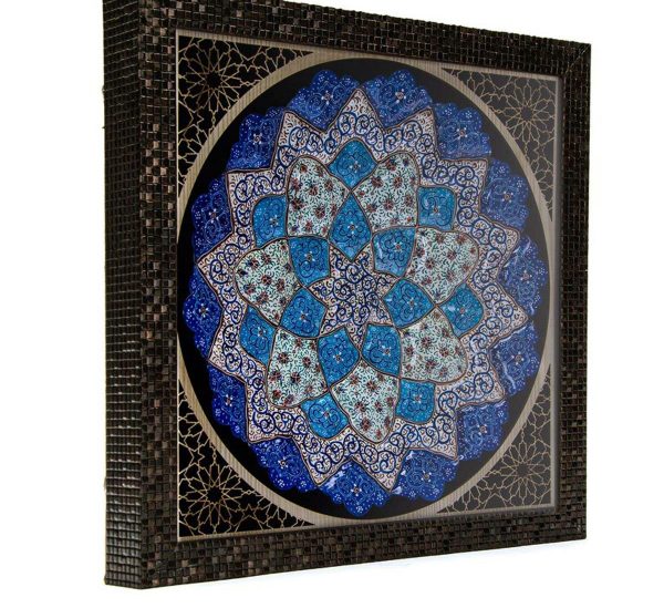 Minakari Persian Enamel Wall Plate, Royal Design 8