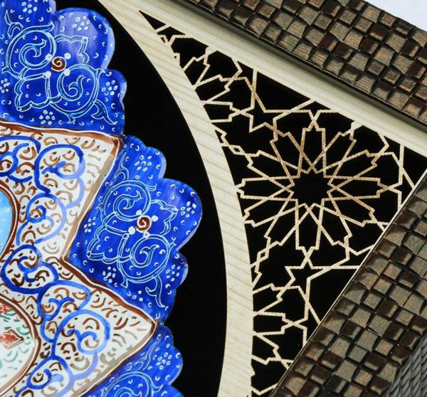 Minakari Persian Enamel Wall Plate, Royal Design 9