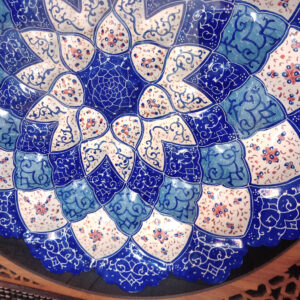 Minakari Persian Enamel Wall Plate, Royal Design